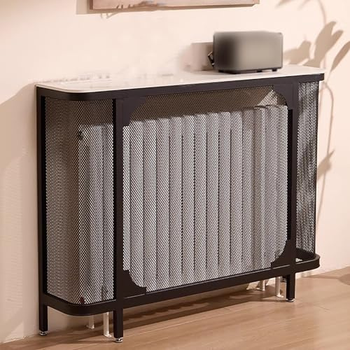WXXZCE Grands Cache Radiateur, Grille Cache Radiateur en Métal, Étagères D'armoire Décoratives, Convient pour Le Bureau a Domicile(Black,100x90x25cm/39x35x10in)