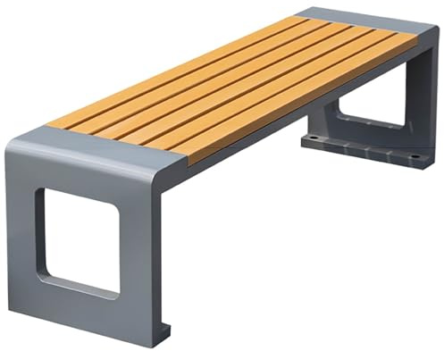 SXKLYRF Gartenbänke Wetterfeste für 2-3 Personen, Sitzbank Outdoor, Rückenlehnenlose Bank mit Lattenrost für Terrasse, Garten, Veranda und Balkon(Beige,120x40x40cm/47x16x16in)