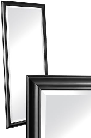 dasmöbelwerk Wandspiegel Schlicht Schwarz 180x80 cm XL Spiegel Landhaus-Stil Ganzkörperspiegel