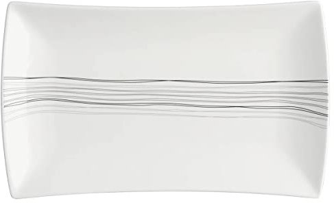 Set De 6 Assiettes à Dessert Rectangle - 25,5 Cm X 15,5 Cm - Porcelaine