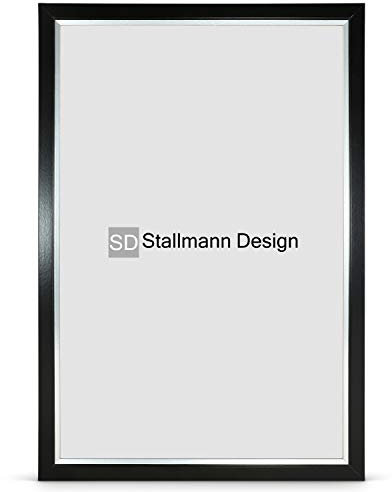 Stallmann Design 'My Frames' Bilderrahmen 60 x 84 cm | Farbe: Schwarz-Silber | eleganter Rahmen - schwarzes Finish - Kante silber
