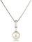 Schöner-SD Silberkette mit Anhänger Perle 10mm und Zirkonia 925 Silber rhodiniert Creme