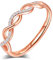 Yumilok Damen-Ring Einstellbar Jahrestag Infinity Unendlichkeit Zirkonia Partnerringe Fingerring Midi Ring Vertrauensring Silber 925 für Frauen Mädchen Roségold