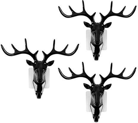 TOYANDONA 3 stücke Hirsch Kopf wandhaken, schwere kleiderbügel Rack Tier geformt Hut wandhaken für hausgarten Hof Dekoration