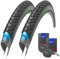 Set: 2 x Schwalbe Marathon E-Plus Reflex Pannenschutz Reifen 27,5x2.00/50-584 + Schwalbe SCHLÄUCHE Dunlopventil