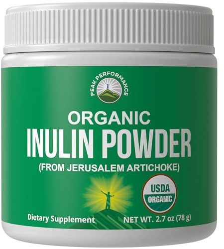 Peak Performance Organic Inulin Powder. Prebiotic Fiber for Gut Health