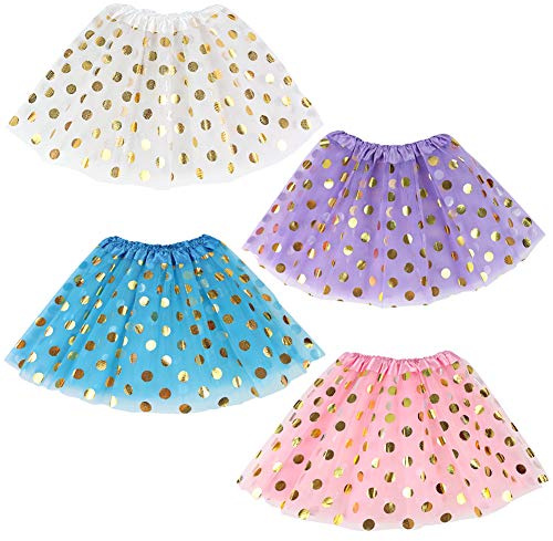 Koogel Tutu for Toddler Girls, 4PCS Toddler Tutu Dress Up Clothes Tulle Skirt for Birthday Princess Costume Party Favor