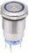 12V Drucktastenschalter, LED Selbstsichernder Schalter Wasserdicht für 19mm/0.75 Montageloch (Blau)