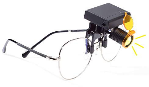BONEW Scheinwerfer, kabelloser Scheinwerfer für Den~tal Me~dical Fernglaslupen mit optischem Filter zum Anklippen + Stoffaufbewahrung (3)