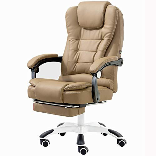 WHOJA Bürostuhl High Back Drehstuhl mit Armlehnen Sitzhöhenverstellung Belastbar bis 150 kg Entspannen Sie Sich vollständig (Color : Brown)