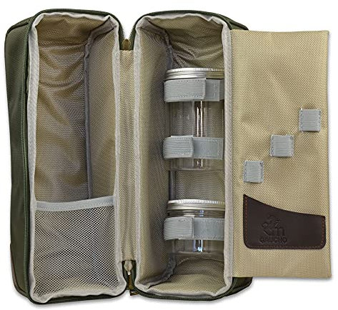 DELICATINO Travel Matera - Mate Tasche grün (inkl. Behälter für Mate Tee und Zucker)