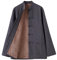 Hiver Coton Tang Costume Hommes Plus Velvet Tai Chi Uniforme Manches Longues Chinese Vêtements Traditionnels Chinois Tops, Hanfu Veste Kung Fu Vêtements Costume D'ar Grey-XL