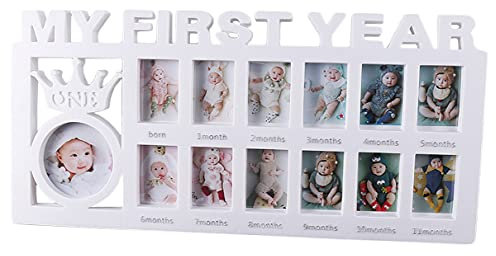 Baby Bilderrahmen Mein Erstes Jahr Erinnerung Babyparty Ersten Geburtstag Geschenke 12 Monate Fotogalerie für 12 Fotos Fotocollage Foto Momente Erinnerungs Rahme Baby Geburtsgeschenk