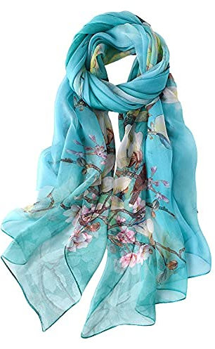 STORY OF SHANGHAI Seidenschal Damen 100% Seide, 30+ Farben XXL Blumen Seidentuch, Stola für Abendkleid Hochzeit, Seide Schal Halstuch, 175 * 110cm YDYH-02
