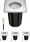 ledscom.de 4 Stück Bodeneinbauleuchte RELI für außen, IP67, edelstahl, gefrostet, eckig, 11 x 11cm inkl. LED Lampe 468lm warmweiß
