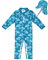 weVSwe Baby Jungen Badeanzug UPF 50+ Sonnenschutz Rash Guard Kleinkind Langarm Bademode mit Hut Grüne Palme 0-6 Monate