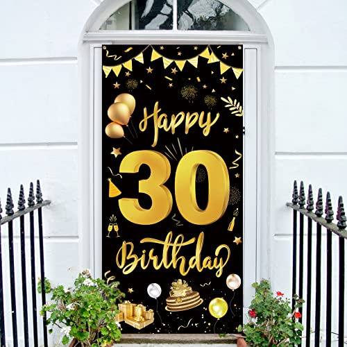 GoldRock 30. Geburtstag Deko Banner für Frauen - Hintergrund 185cm × 90cm - Feier Liefert Foto Prop Kuchen Tisch