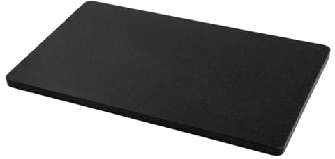 Adolif Tabla de cortar y repostería de mármol de granito negro natural, 12 x 20 x 0.6 pulgadas, pesada para masa de chocolate, paquete de 1