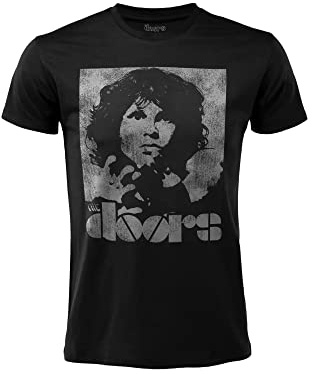 Merch Traffic Camiseta The Doors Jim Morrison con Estampado Frontal, Color Negro, Unisex, Adulto