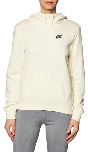 NIKE DQ5415-113 W NSW CLUB FLC FNL HOODIE STD T-shirt Damen COCONUT MILK/BLACK Größe S
