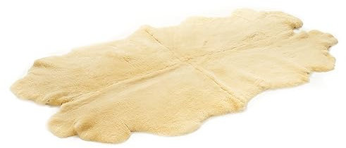 Cakla Lammfell Echt 200–190 cm x 110–120 cm aus Vier Ledern Genäht - Lammfell Teppich - 100% Bio - Schaffell Echt - Dekofell - Schafsfell Felle