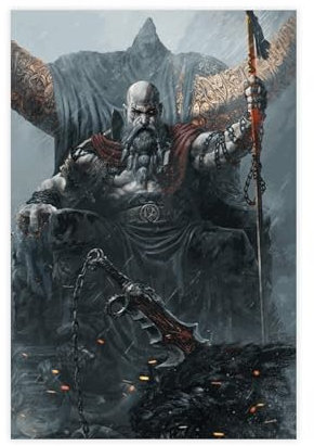 GUyfam God of War Poster Wandkunst Dekor Druck Bild Leinwand Poster Wandmontage 30 x 45 cm Wohnzimmer Schlafzimmer Heimbüro