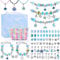 Sarsumir Armbänder Selber Machen Kinder, DIY Schmuck Selber Machen Set Armband Bastelset Basteln Mädchen Bracelet Making Kit ab 4-12 Jahre, Blau