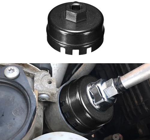 deemars Strumento Filtro Olio, Chiave Filtro Olio di Alluminio, Utensile Separatore Filtro Olio, Strumento di Rimozione Filtro Olio Pesante Compatibile Con Toyota, Lexus, Highlander (Black)