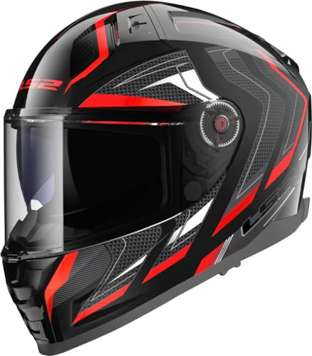 LS2, Integraler Motorradhelm VECTOR II ALIZER Gloss Black Red, L