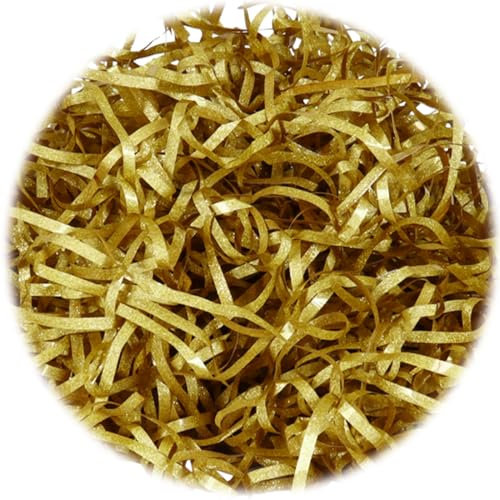 LuLiyLdJ Füllmaterial Geschenk, Raffia Hamper Shreds Geschreddertes Papier Box Füllung für Geschenkbox Dekorations Geschenkverpackung, Gold, 100g