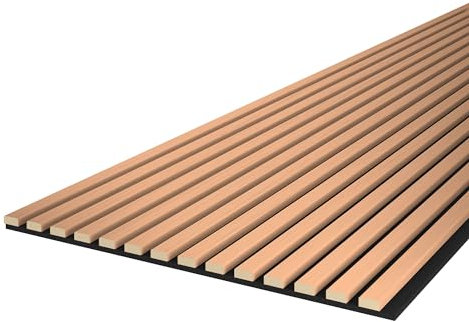 Leiste24 Akustikpaneel - Lamellenverkleidung - Wandverkleidung - 2.400 x 60mm - Akustikfilz Schwarz - Lamellendekor Kupfer