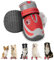 Eyein 2 Stück Hundeschuhe, Masche Atmungsaktiv Hundeschuhe Pfotenschutz mit Rutschfester Sohle für heiße Sommerböden, Reflektierende Hundeschuhe für nächtliche Spaziergänge im Freien, Rot, Größe 8