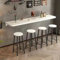 Table Pliante Murale Rabattable en Bois, Tablette Avec Support en Métal, Bureau Pliable pour Salon/Chambre (Blanc, 160*40cm/63*15.7in)