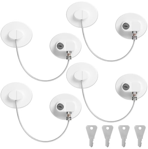 Romon Cerradura Para Puerta De Frigoríficoe 4 Pcs, Seguridad Puertas Niños Con 8 Llaves, Para Puertas, Ventanas Y Frigoríficos, Cajones, Lavadoras, Armarios, Con Un Enfoque En La Seguridad De Los Niño