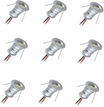 LGJEGD Mini-LED-Strahler, LED 12V DC Einbau-Mini-Downlights dimmbar for Schrank-Akzentbeleuchtung, 9Pack (RGB,120 Degrees)