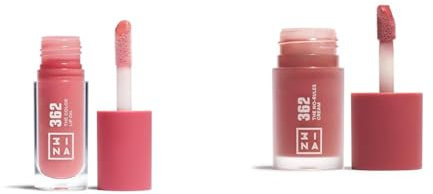3INA MAKEUP - The Color Lip Oil 362 + The No-Rules Cream 362 - Rose - Baume à Lévre avec Acide Hyaluronique + Blush aux L’huile D'amande Douce - Pour Yeux Lèvres et Joues - Vegan - Cruelty Free