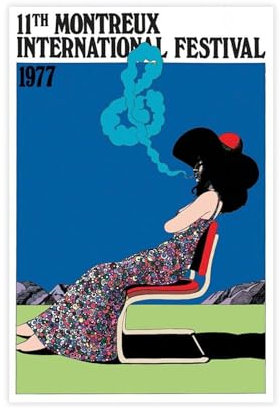 ahnld Montreux 1977, Jazz Festival, Original-Poster, Leinwand, Poster, Schlafzimmer, Dekoration, Landschaft, Büro, Raumdekoration, Geschenk, 30 x 45 cm