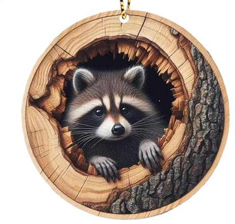 Niedliche Tier-Weihnachtsbaumschmuck – handgefertigte Tier-Weihnachtsschmuck aus 2D-Acryl | Waldtier-Baumschmuck für den Weihnachtsbaum, Weihnachtstier-Ornamente