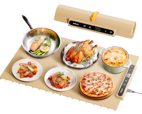 AORAN Electric Food Heating Mat – Adjustable Warming Tray for Parties, Non-Stick Food Warmer Pad for Countertop, 23.6x15.7in