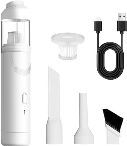 KEVIAN Aspirateur Voiture, Aspirateur a Main Rechargeable par USB, Mini Aspirateur sans Fil avec Filtre HEPA Lavable, kit pour Poils d'animaux domestiques et Voiture Bureau