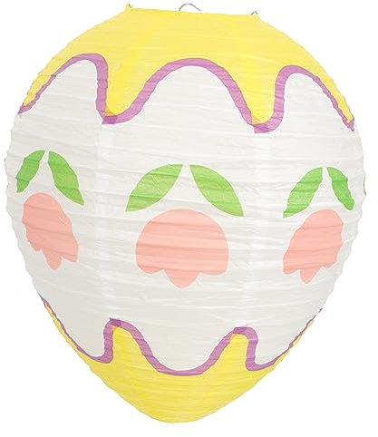 HOMSFOU Osterlaterne weihnachtliche Tischdekoration Ornamente süße Zapfen runden Zwerge geschenkideen ostern geschenkidee ostern Ei-Laterne Papierlaterne Schmiedeeisen Yellow