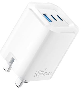 USB C Charge 65W Fast Charger Plug 3 Ports GaN Charger Foldable Travel Charger Laptop Charger Compatible With Lenovo Tab K10 Tab P12 Pro Tab P11 5G Tab P11 Pro Tab P11 Tab M10 Plus