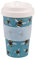 ECO CHIC Recycled Travel Coffee Cup 400ml Microwave Dishwasher Safe Plastic Travel Mug (Bumble Bee Blue)
