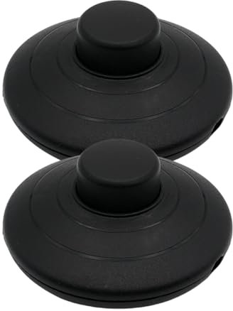Xinsheinelry 2pcs Bouton Réinitialisation du Pied Round Interrupteurs en Ligne Pédales À Pied Interrupteurs Poussoirs Lampe en Ligne Contrôle Lampe