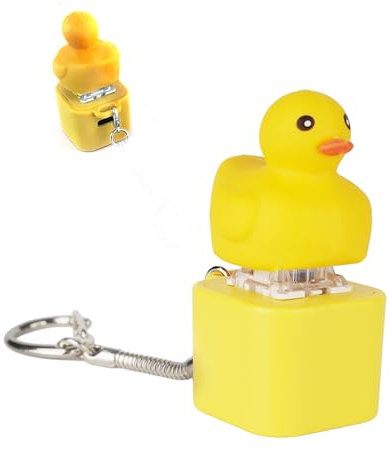 Quacking Duck Keyboard Fidget Toy - Ducky Fidget Keyboard, Ducky Fidget Keyring, Duck Keyring Fidgets for School, Duck Keyboard that Quacks, Duck Keyboard Clicker Fidget, Ducky Keyboard Keychain