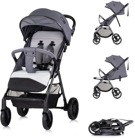 Chipolino Kinderwagen Sparkle, Buggy, faltbar, Gurt am Griff, verstellbar grau