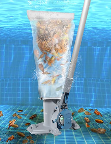 KOKIDO XV410 Aspirateur de piscine rechargeable pour nettoyage léger 75 minutes Sac surdimensionné pour ouvrir la piscine, enlever les feuilles et les débris, pour piscines hors sol et petites