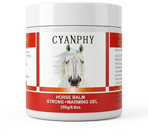 CYANPH Unisex Adult Herbal Extracts Horse Balm, Joint Massage Cream with Fresh Scent, Muscle Relief With Strong Warming Feeling Body Massage Gel for Feet, Legs, Knees, Waist Muscle Relaxer-8.8oz