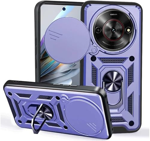 JDXHFF Cover Compatibile con ZTE Blade A75 5G / ZTE Nubia Focus 5G (6.6) Hard PC e Silicone TPU Custodia con Supporto Girevole a 360° Protezione Case Blu