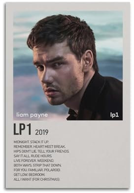 AUEYQWHE LP1 by Liam Payne Poster, Wandkunst, ästhetisches Cover, Poster, Design, Gemälde für Wohnzimmer, Schlafzimmer, 30 x 45 cm, ungerahmter Stil